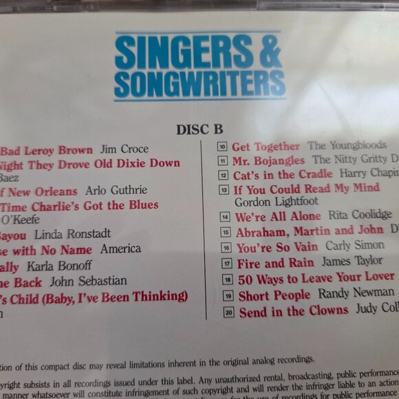 Time Ilfe CD's  Singers & Songwriters   2 CD collection - Picture 1 of 3